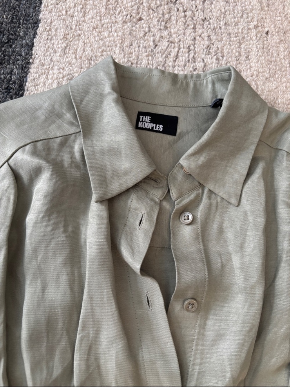 The Kooples Olive Green Lace-Up Mini Dress - Picture 8 of 9